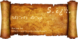 Sárfi Éva névjegykártya
